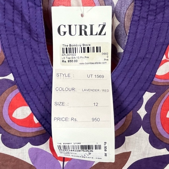 NWT The Bombay Store GURLZ Tunic Shirt Size 12 - Picture 3 of 16
